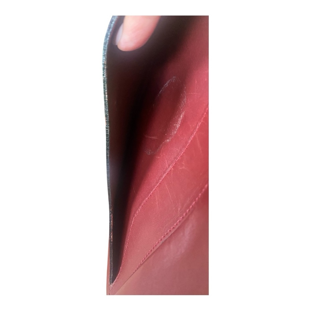 Vintage Must de‎ Cartier Burgundy Calfskin Leather Clutch w/ Gold Chain & COA - Picture 10 of 16